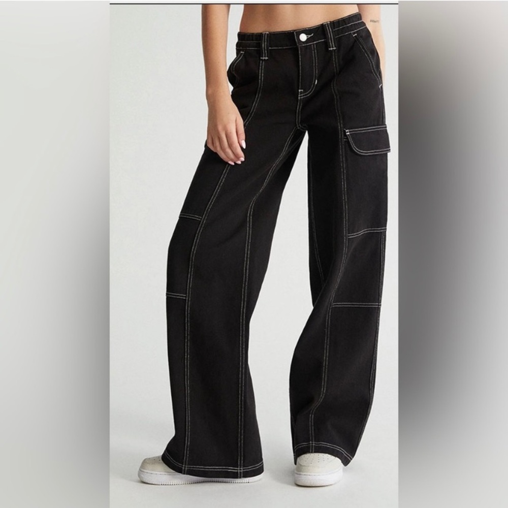 PacSun Black Low Rise Puddle Jeans